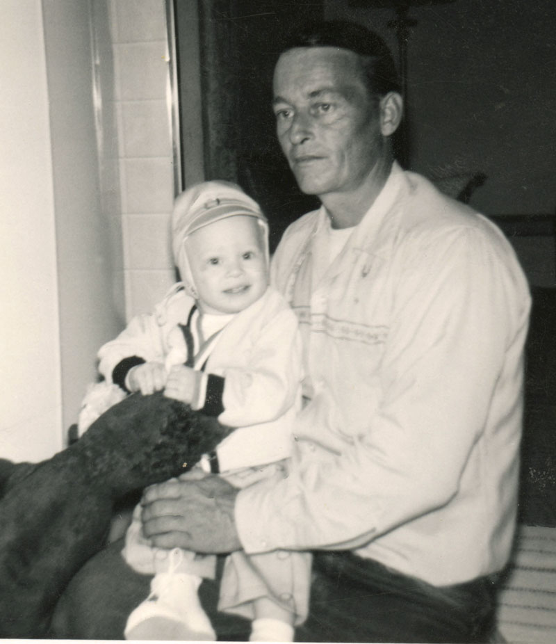 Leonard and his son David Leonard taken in 1960