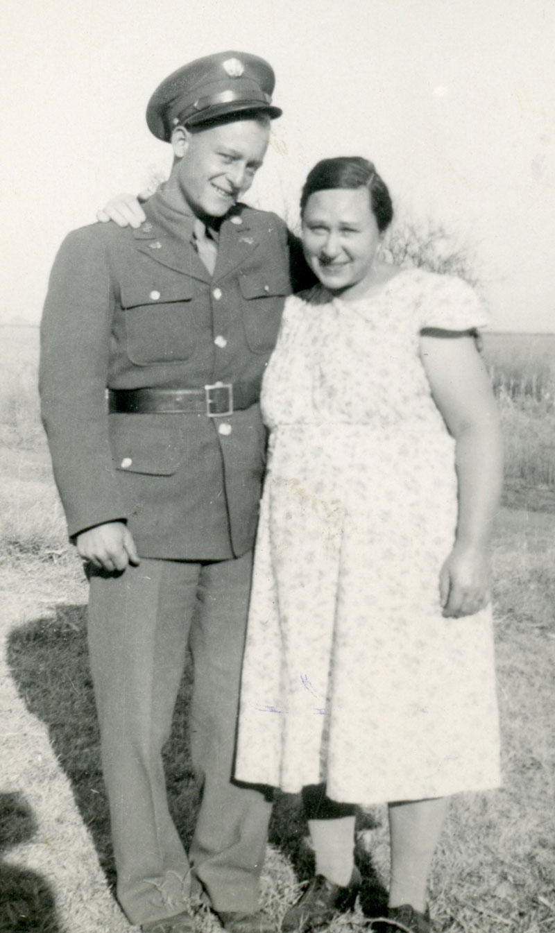 Leonard Lange and his mother Ethel Lange taken in 1942